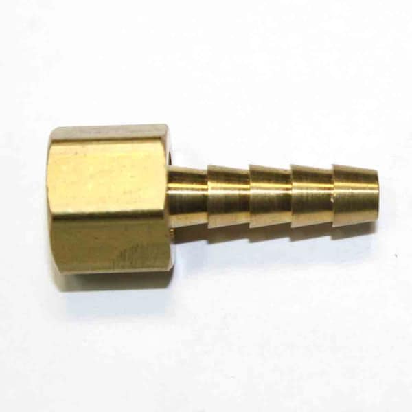 Interstate Pneumatics Brass Hose Fitting, Connector, 1/4 Inch Swivel Barb x 5/16 Inch Female NPT End - 2 Piece FFS245 - main